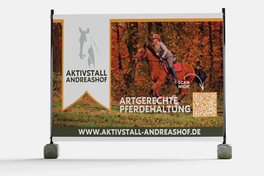 Plakat für den Aktivstall Andreashof - terramedia gmbh - Wir sind Aliens